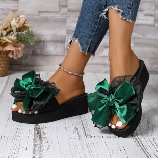 Damen Glamouröse Schaum-Sandalen mit auffälligem Schleifen-Design R&B