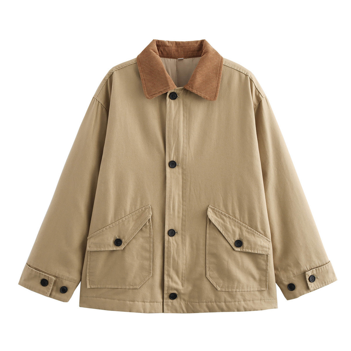 Damen Übergangsjacke mit Cordkragen und praktischen Taschen R&B