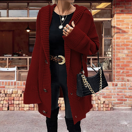 Damen Grober Strickcardigan mit weitem Schnitt und tiefen Taschen R&B