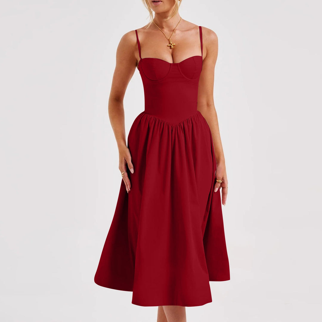 Damen Midi-Kleid mit taillierter Silhouette und A-Linie R&B