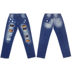 Damen Ripped Jeans mit Halloween-Motiv R&B