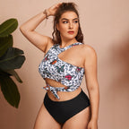 Damen Crop-Bikini-Oberteil mit modischem Bindedesign R&B