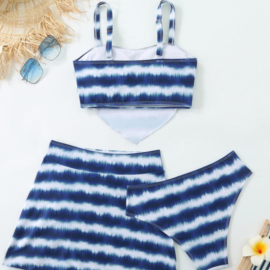 Damen Triangel-Bikini-Set mit asymmetrischem Rock und klassischem Schnitt R&B