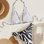 Damen Triangel-Bikini mit elegantem ZR&Bra-Muster R&B