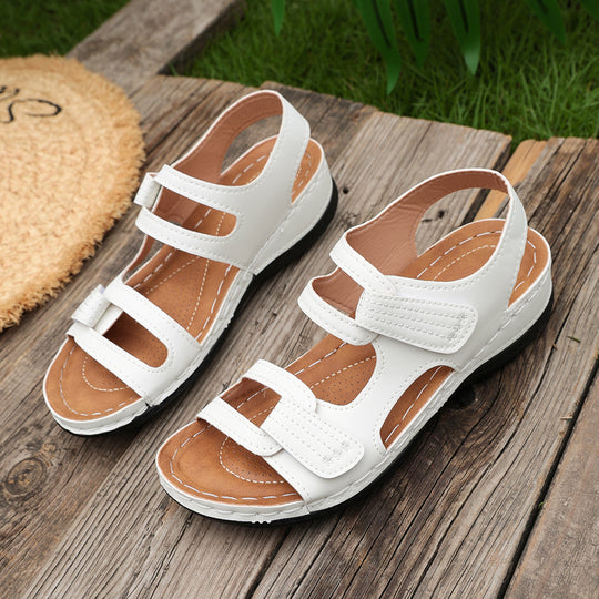 Damen bequeme Sandalen mit verstellbaren Klettverschlüssen und komfortablem Fußbett R&B
