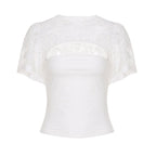 Damen Spitzenbluse mit weiten Ärmeln und elegantem Schnitt R&B