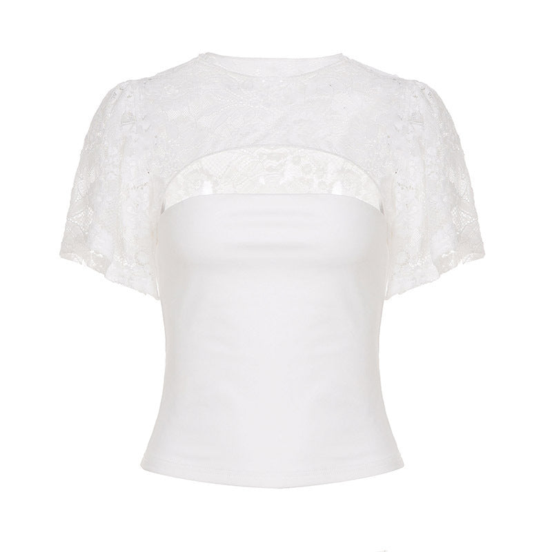 Damen Spitzenbluse mit weiten Ärmeln und elegantem Schnitt R&B