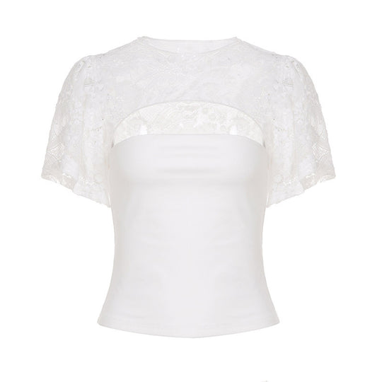 Damen Spitzenbluse mit weiten Ärmeln und elegantem Schnitt R&B