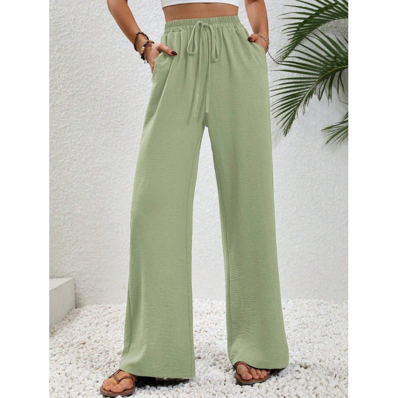 Damen luftige Paltz-Hose mit elastischem Bund und praktischen Taschen R&B