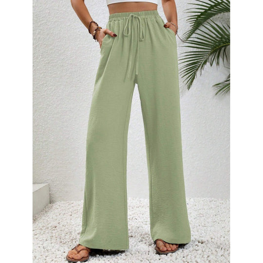 Damen luftige Paltz-Hose mit elastischem Bund und praktischen Taschen R&B