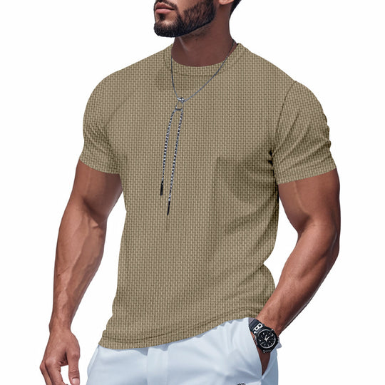 Herren Atmungsaktives Kurzarm-T-Shirt mit stylischem Reißverschluss R&B