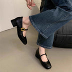Damen Komfortable Ballerinas mit modischem Riemen und dekorativem Schnallenverschluss R&B