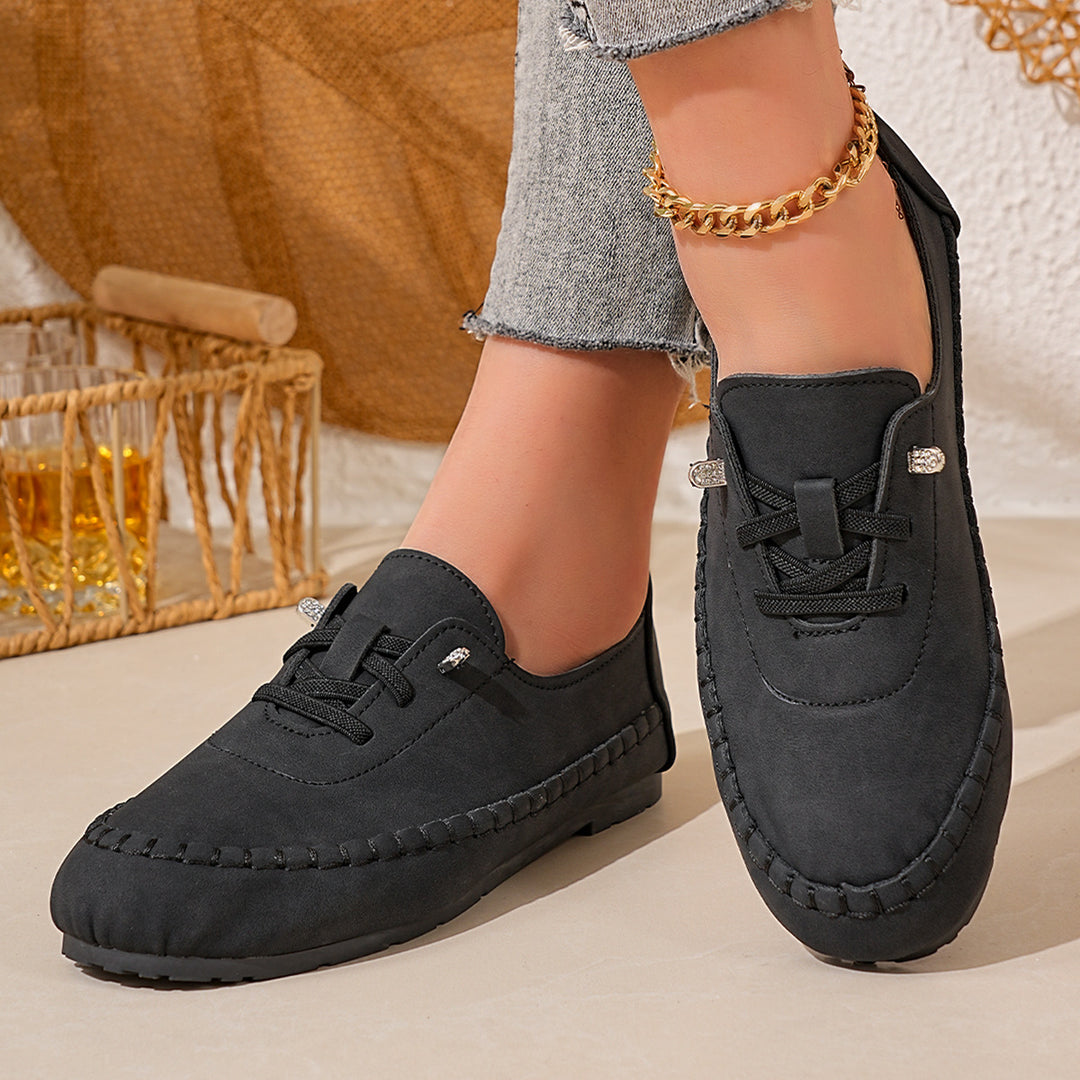 Damen Mokassin-Schuhe mit handgenähtem Obermaterial R&B