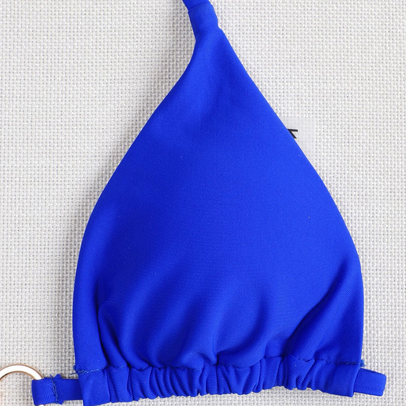 Damen Triangel-Bikini mit verspieltem Knoten und elegantem Goldakzent R&B