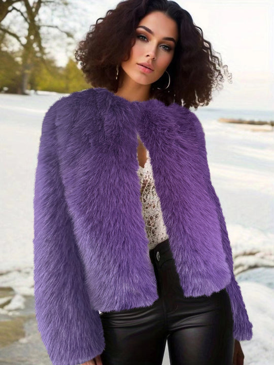 Damen Kuschelige Fleecejacke mit Lockenstruktur R&B
