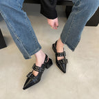 Damen Elegante spitze Pumps mit modischem Schnallen-Design und stabiler Sohle R&B
