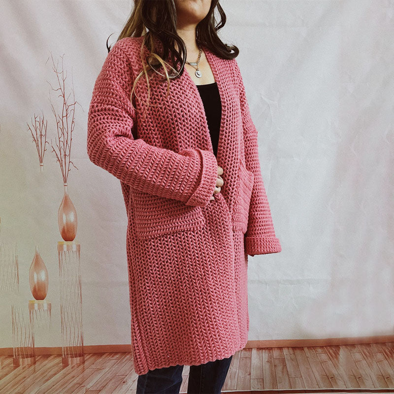 R&B | Einfarbige Strickjacke