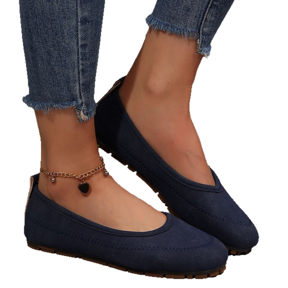Damen Komfortable Ballerinas mit weichem Obermaterial und rutschfester Sohle R&B
