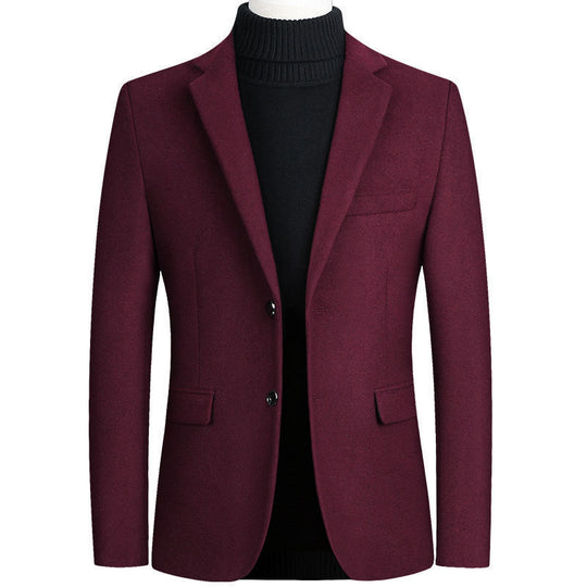 Herren eleganter Wollblazer im klassischen Schnitt mit feiner Textur R&B