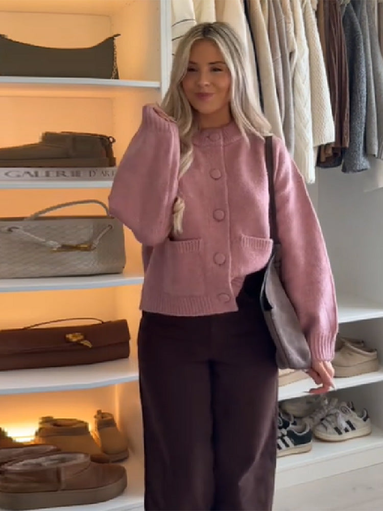 Damen Kuscheliger Strickmantel R&B