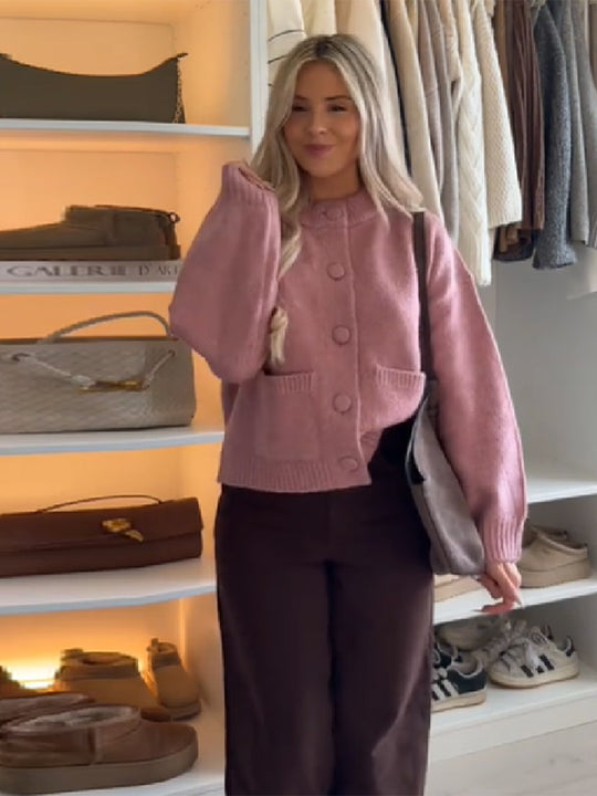 Damen Kuscheliger Strickmantel R&B