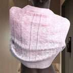 Damen Kurzer Strickpullover mit raffiniertem Zopfmuster und lässigem Schnitt R&B