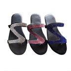 Damen Glitzernde Riemchensandalen mit komfortablem Fußbett und rutschfester Sohle R&B