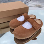 Damen Hausschuhe mit verstellbarem Riemen und weichem Fleecefutter R&B