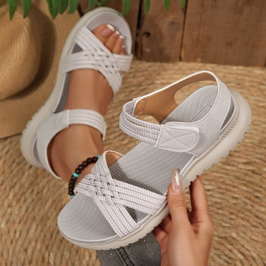 Damen Komfortable Riemchen-Sandalen mit verstellbarem Klettverschluss R&B