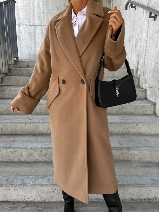 Damen Eleganter Oversized-Wollmantel R&B