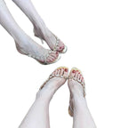 Damen elegante Strass-Sandalen mit hohem Absatz R&B