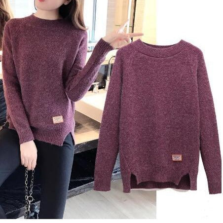 Damen eleganter Strickpullover mit strukturiertem Gewebe R&B