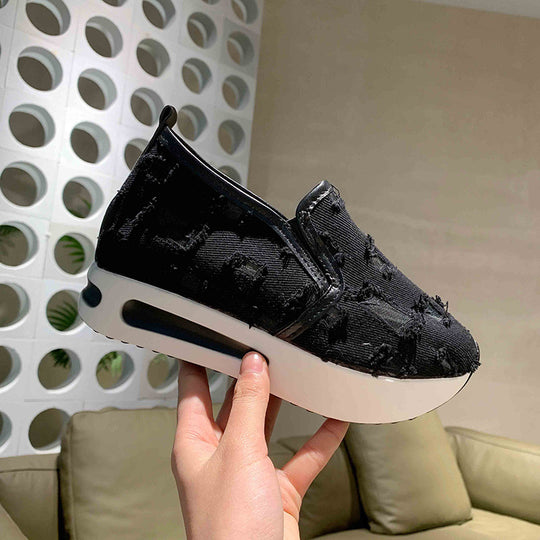 Damen Slip-On Sneakers mit atmungsaktiver Mesh-Oberfläche und elastischem Innenfutter R&B