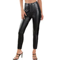 Damen Kunstlederhose mit Reißverschluss