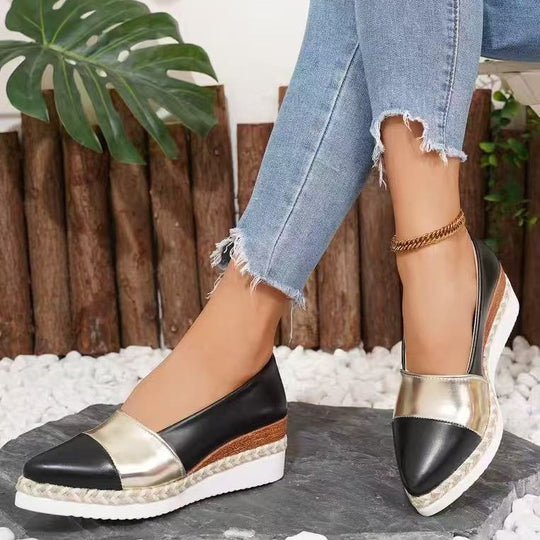 Damen Wedge-Pantoletten mit elegantem Geflecht und vielseitiger Sohle R&B