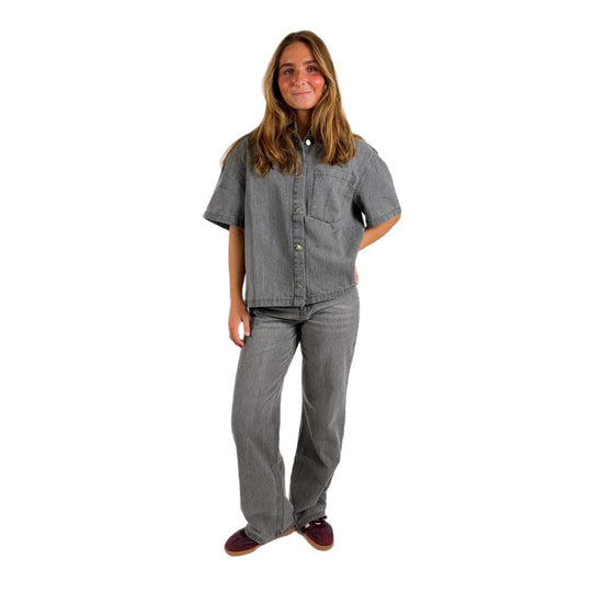 Damen Denim-Hemdjacke im lässigen Oversized-Schnitt R&B