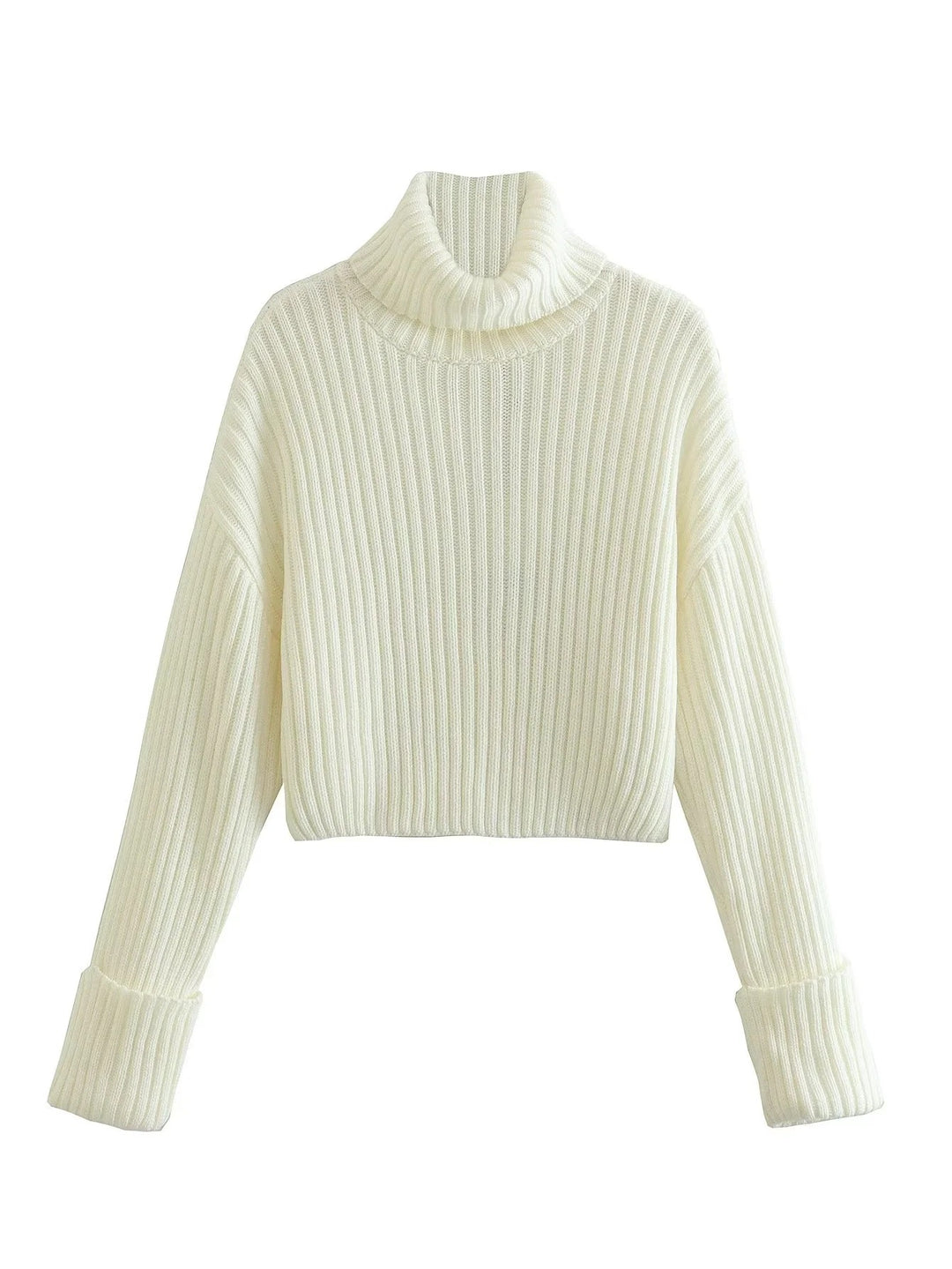 Damen Strickpullover mit hohem Kragen R&B