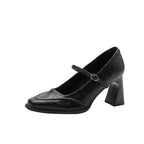 Damen Mary Jane Pumps mit komfortablem Blockabsatz und modischem Riemchen