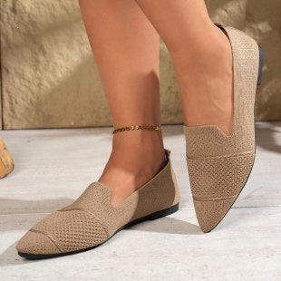 Damen Elegante und atmungsaktive Ballerinas mit perforierter Obermaterial R&B