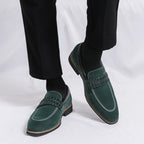 Damen elegante Mokassins mit modischem Riemen R&B