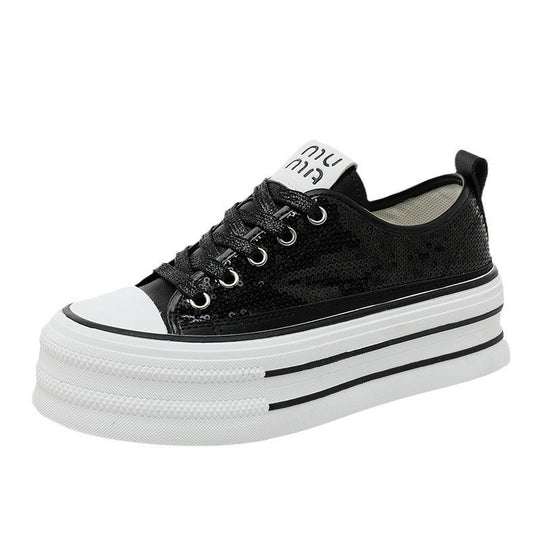 Damen Glitzernde Plateau Sneakers mit komfortablem Design R&B