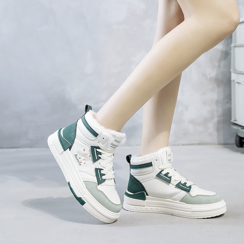 Damen Hohe Sneakers mit kuscheligem Innenfutter und modischem Akzent R&B