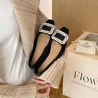 Damen Ballerinas mit funkelnder Schnalle R&B