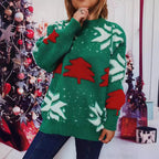 Damen lässiger Pullover mit festlichem Wintermotiv R&B