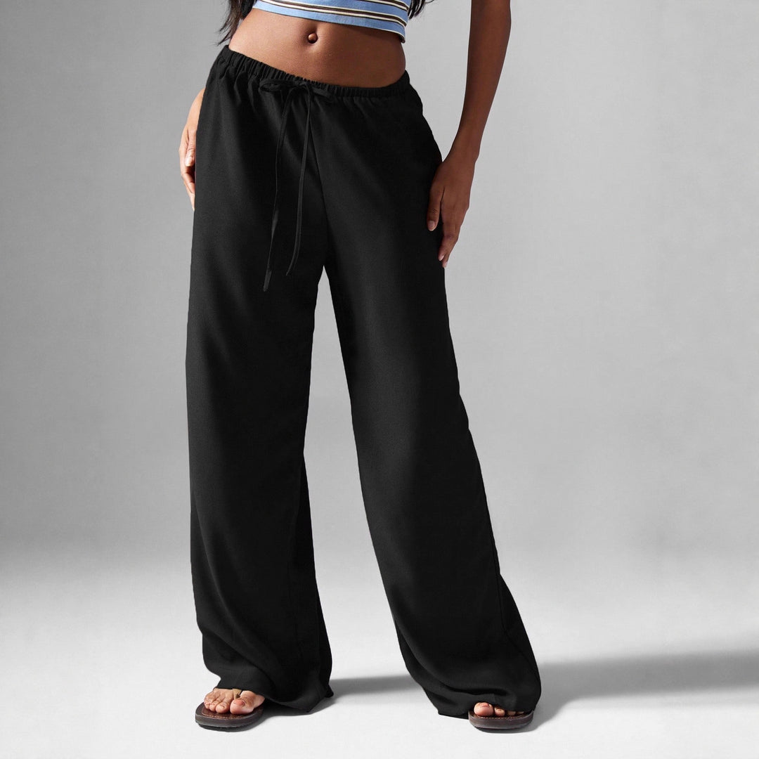 Damen Weit geschnittene Freizeithose mit elastischem Bund und Kordelzug R&B