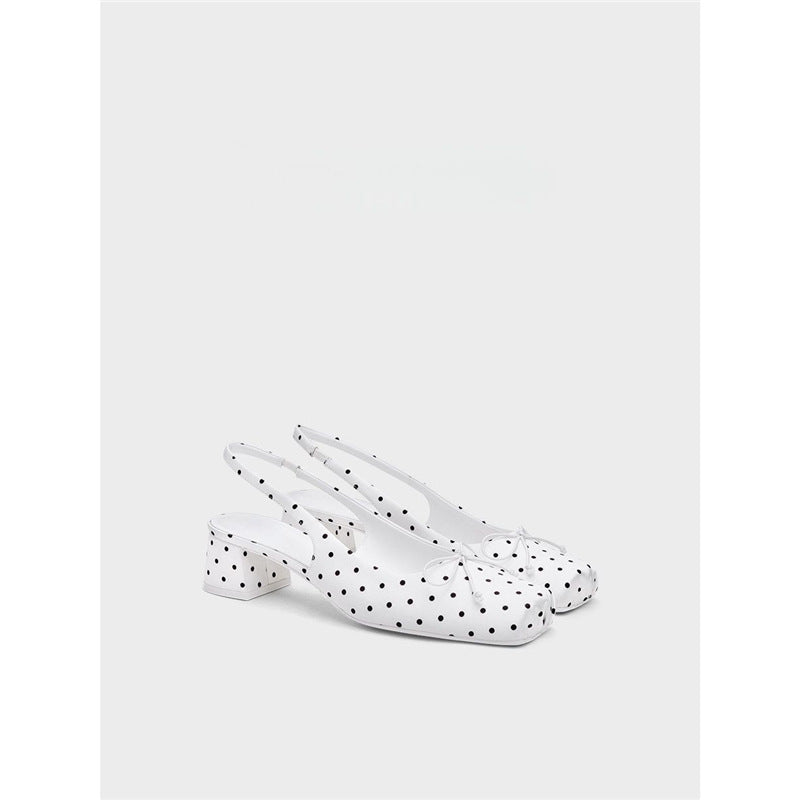 Damen Slingback-Pumps mit verspieltem Punktedesign und niedrigem Absatz R&B
