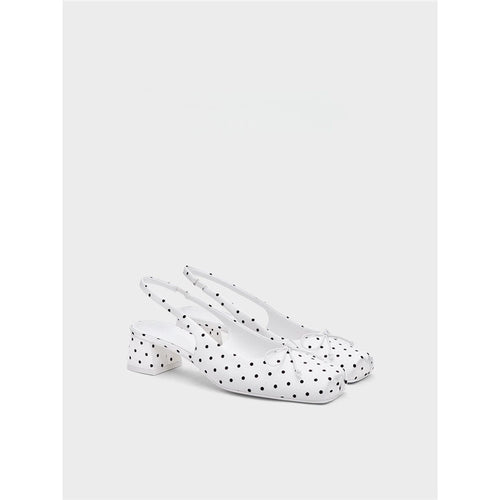 Damen Slingback-Pumps mit verspieltem Punktedesign und niedrigem Absatz R&B