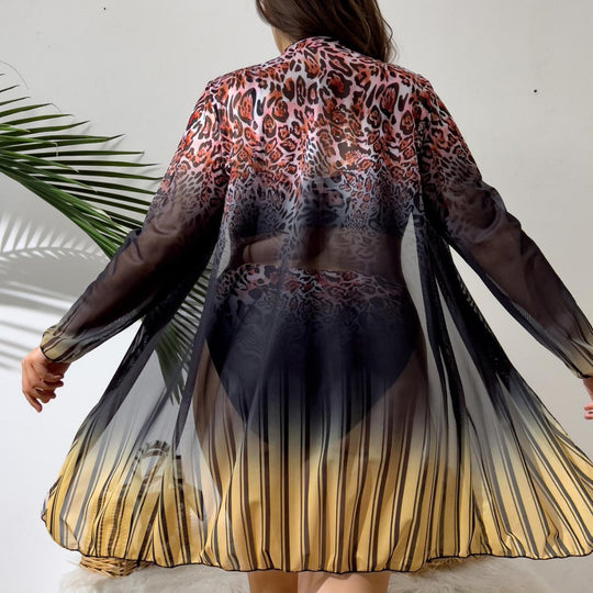 Damen Strandensemble mit Leopardmuster R&B