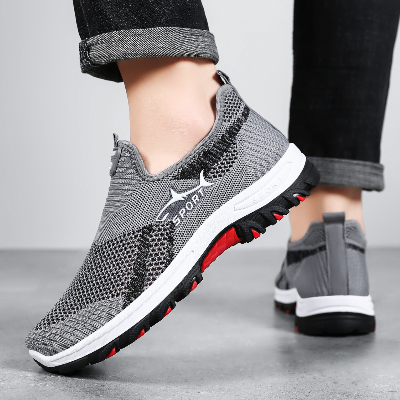 Damen Atmungsaktive Freizeit-Schuhe mit flexiblem Strickoberteil R&B