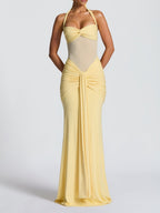 Damen Elegantes Maxikleid mit Raffhalterung und figurformenden Details R&B